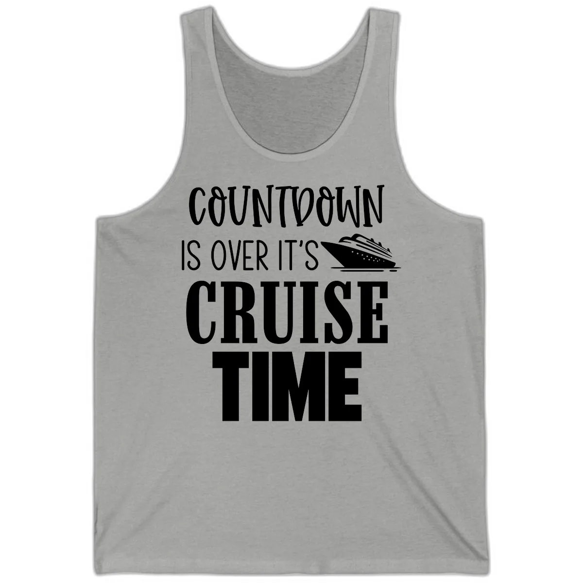 Countdown Is Over It's Cruise Time Tank in Athletic Heather