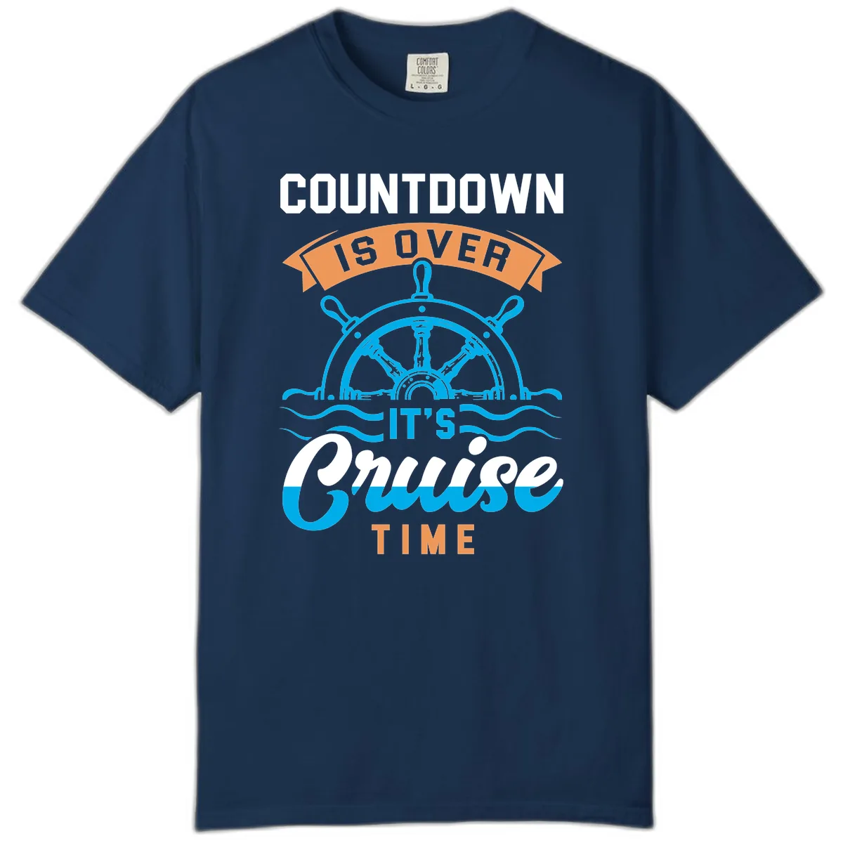 Its Cruise Time Countdown Comfort Color in Navy