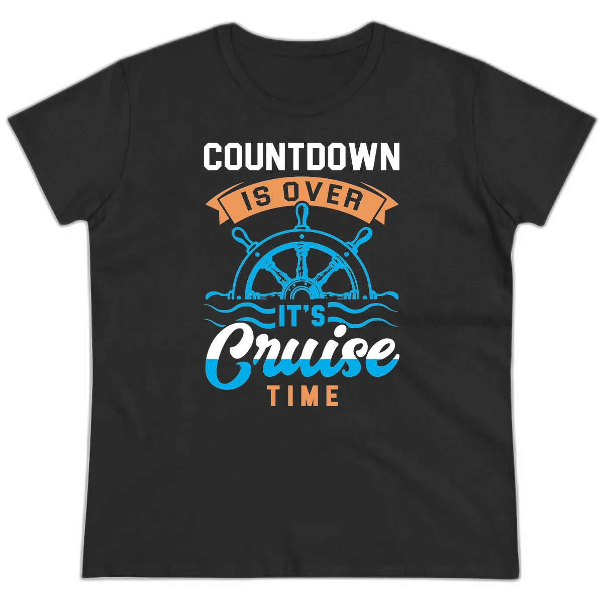 Its Cruise Time Countdown Ladies Tee in Black