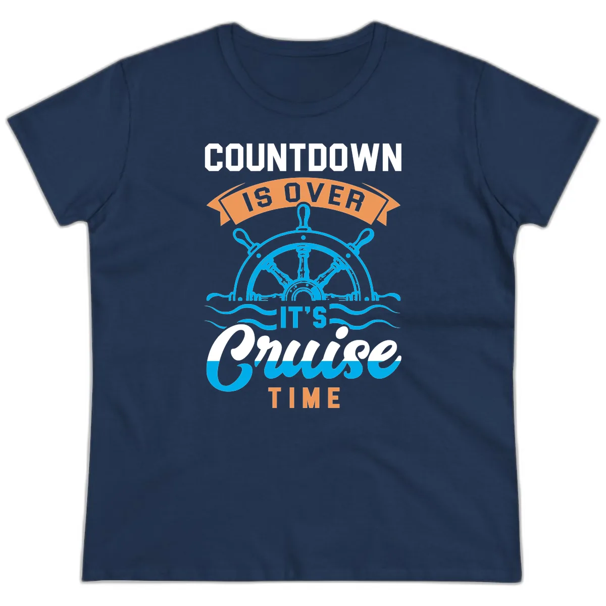 Its Cruise Time Countdown Ladies Tee in Navy