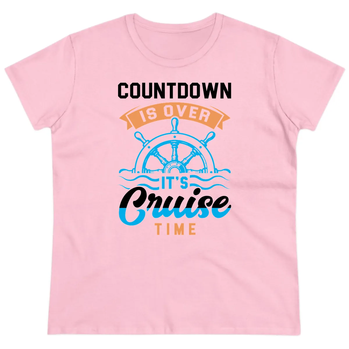 Its Cruise Time Countdown Ladies Tee in Light Pink