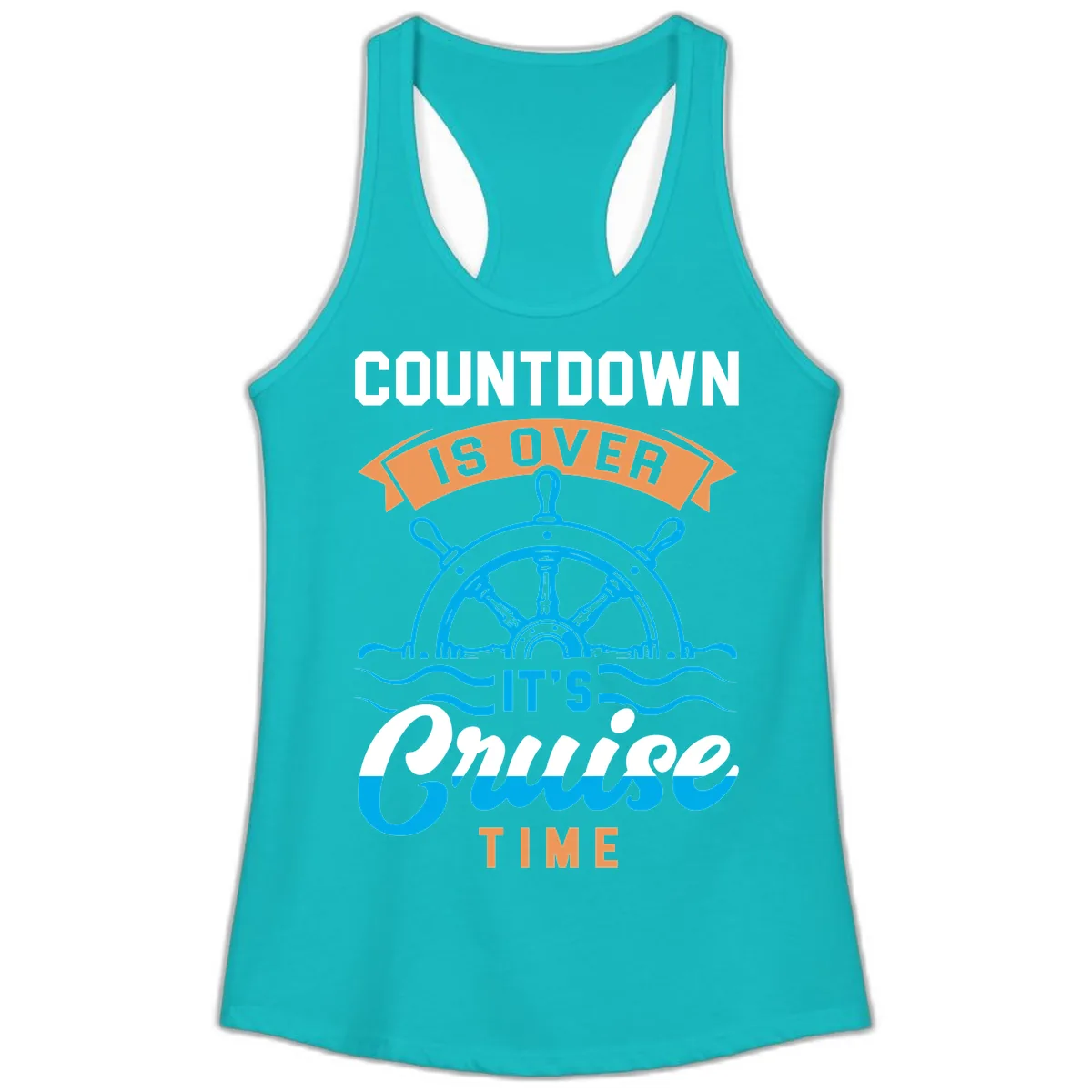 Its Cruise Time Countdown Ladies Tank in Tahiti Blue