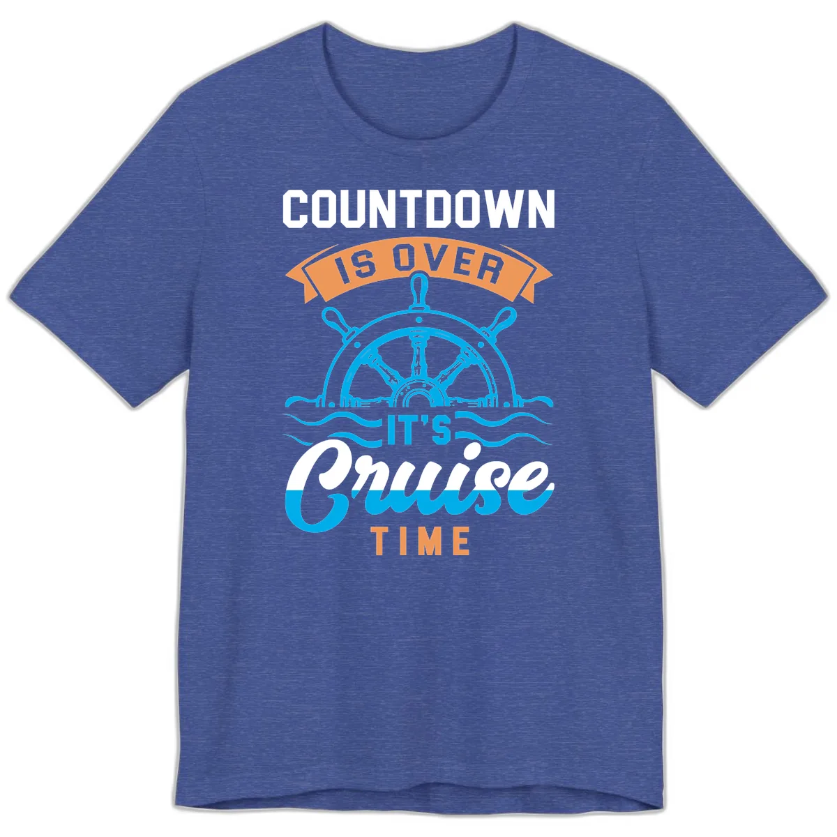 Its Cruise Time Countdown Premium T-Shirt in Heather True Royal