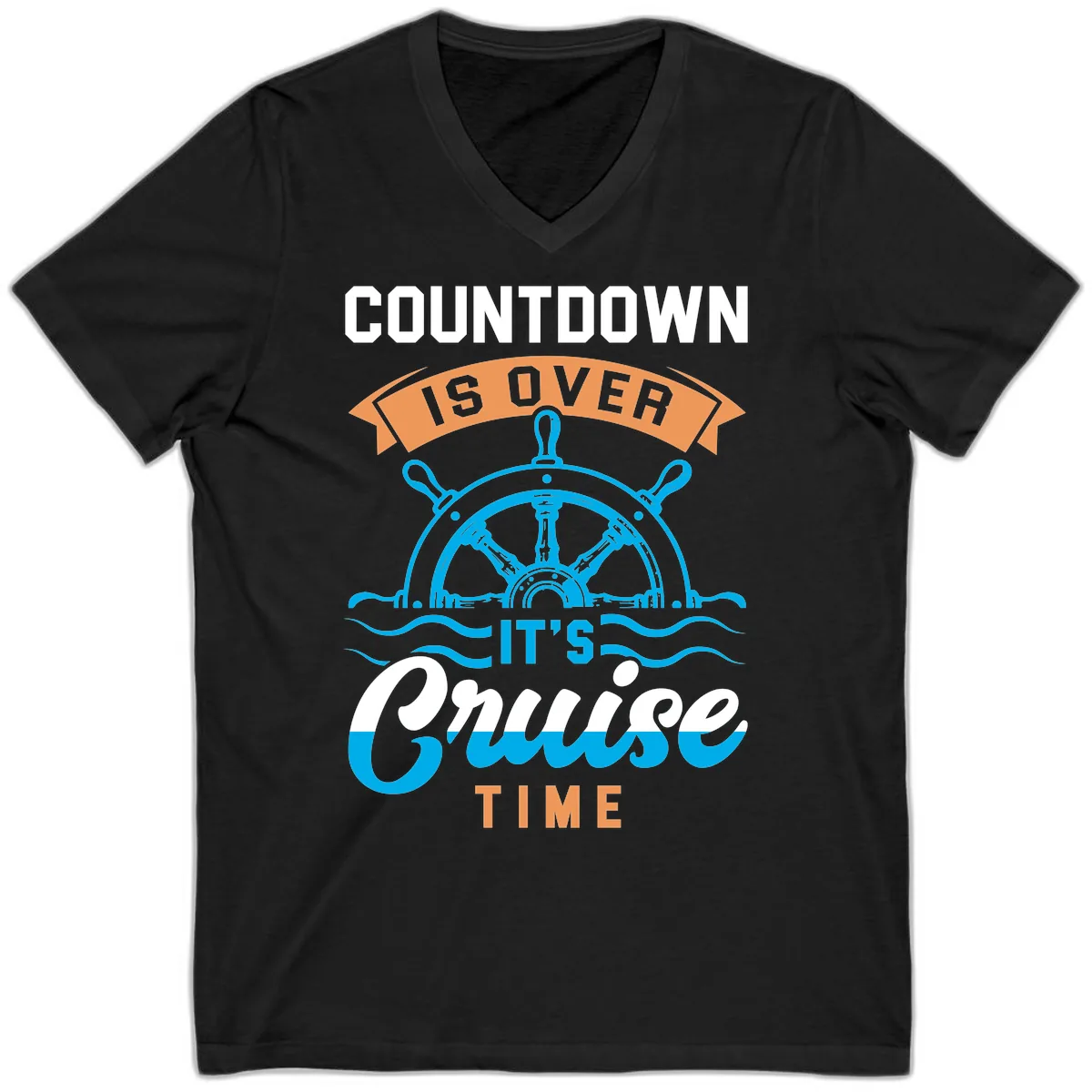 Its Cruise Time Countdown V-Neck in Black