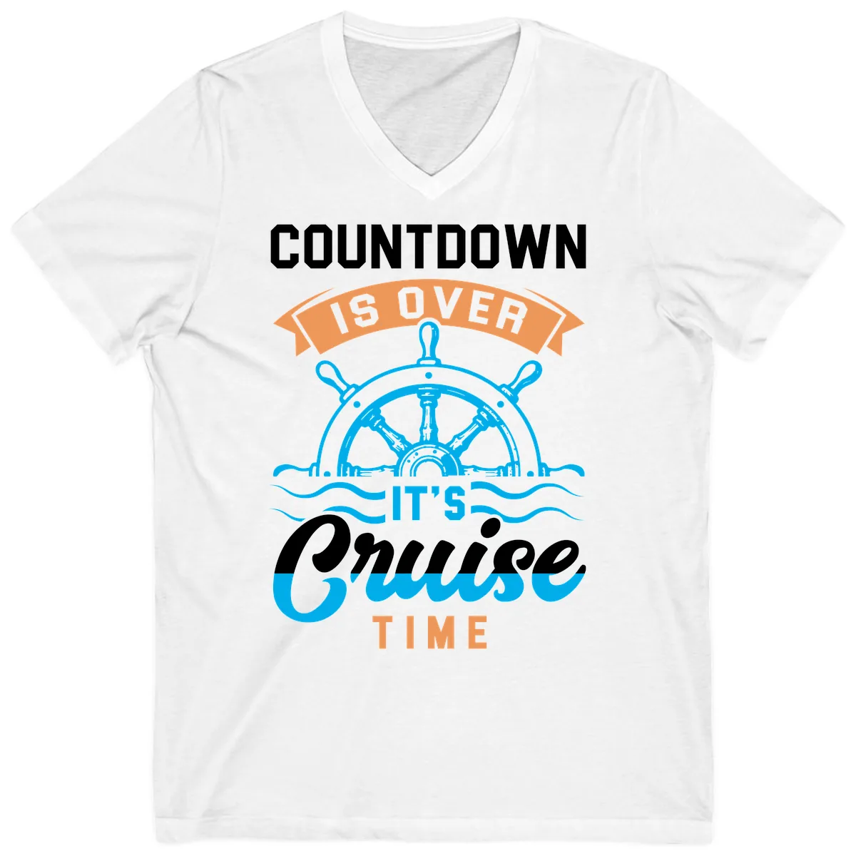 Its Cruise Time Countdown V-Neck in White