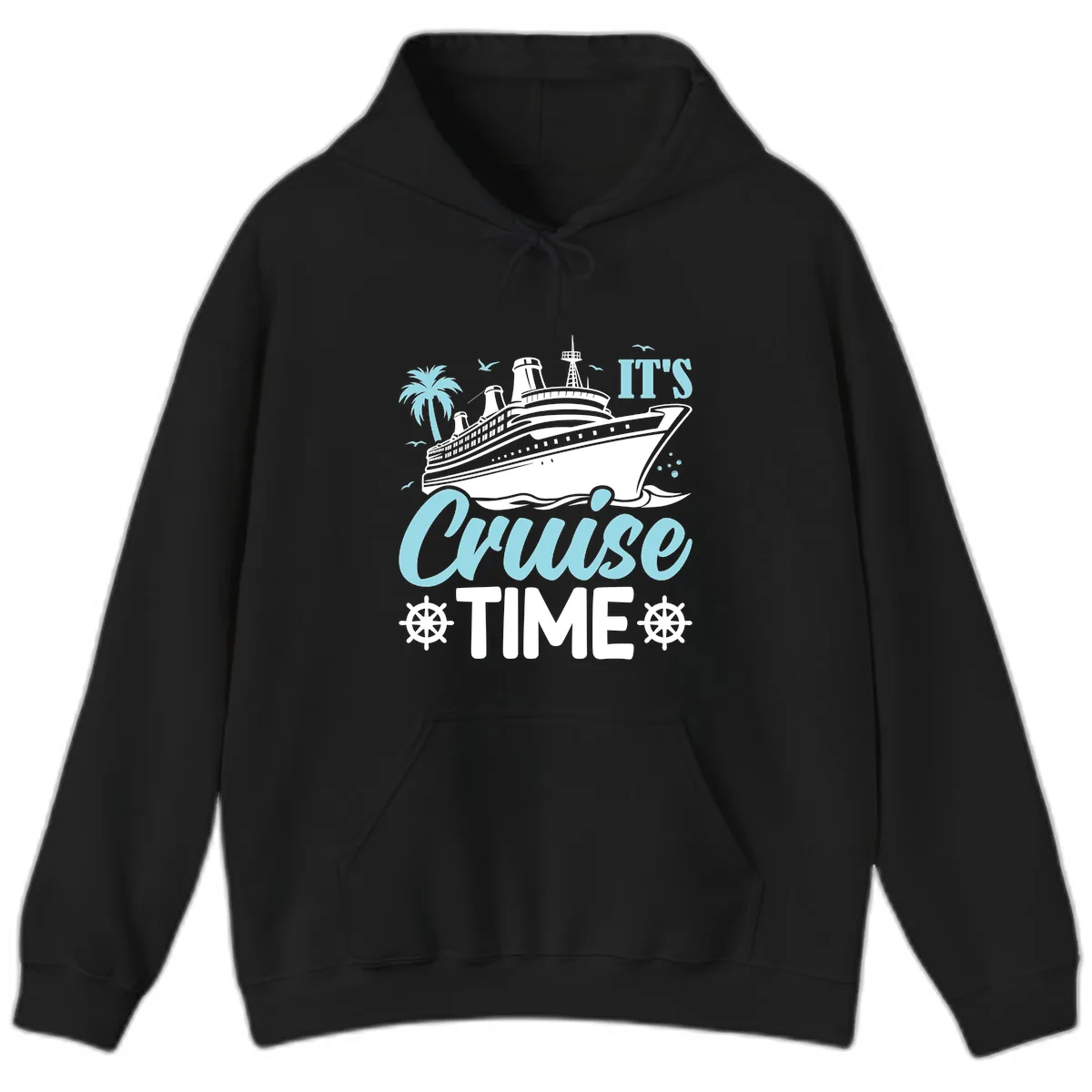 It's Cruise Time Graphic Hoodie in Black