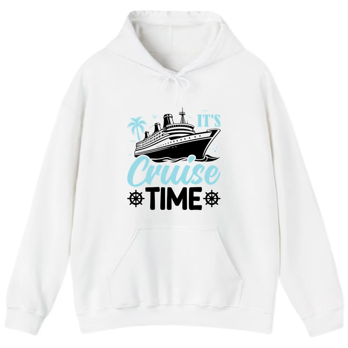 It's Cruise Time Graphic Hoodie in White