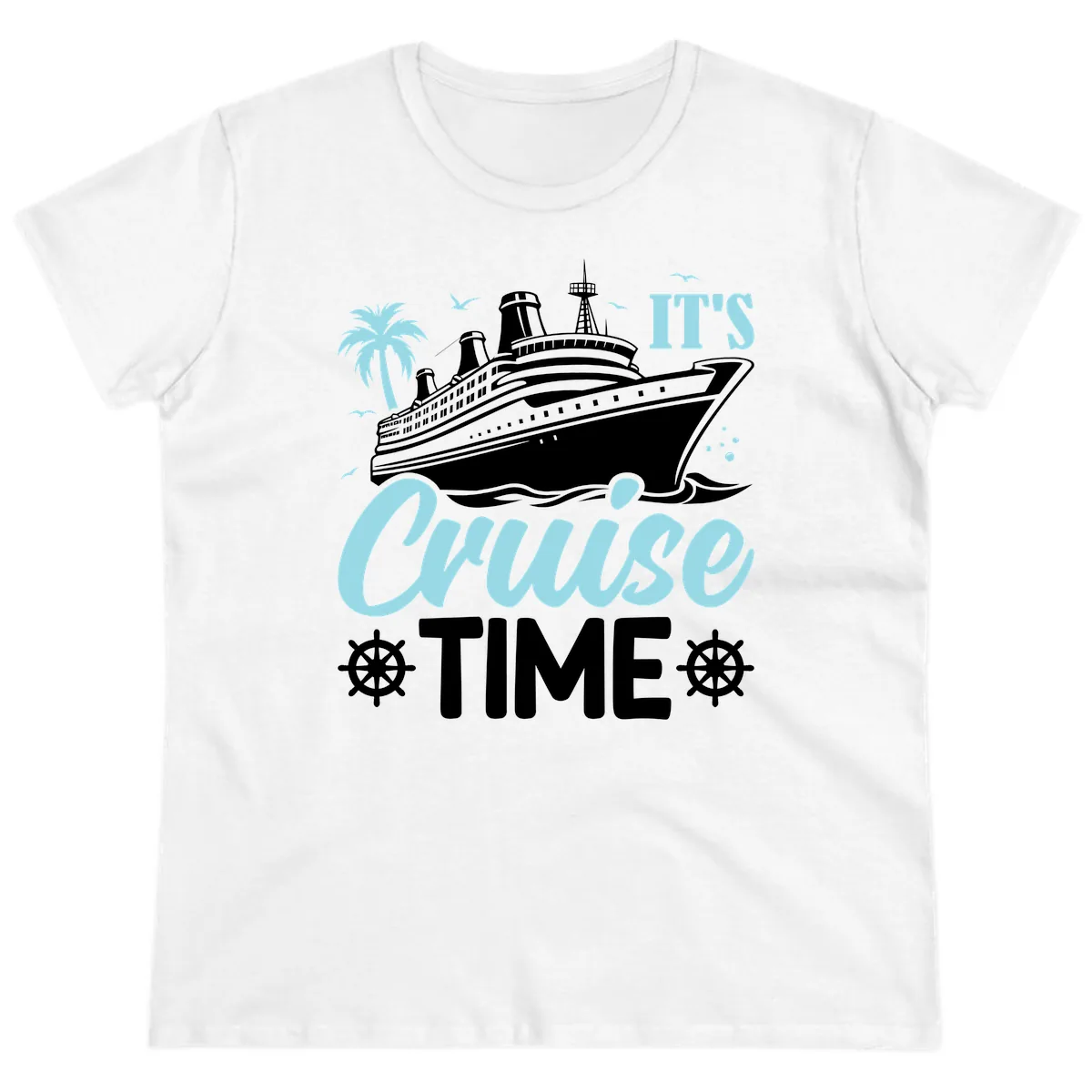 It's Cruise Time Graphic Ladies Tee in White