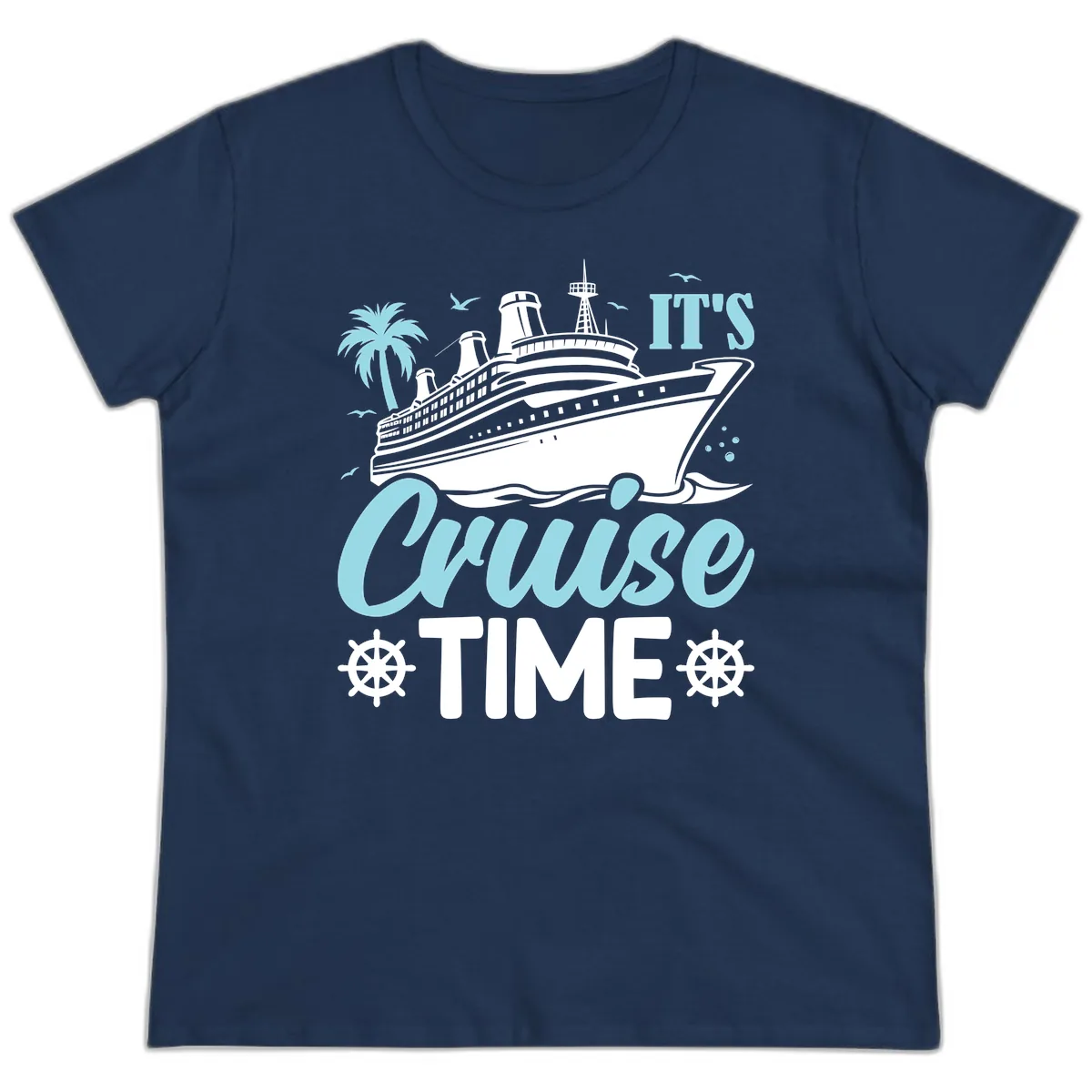 It's Cruise Time Graphic Ladies Tee in Navy