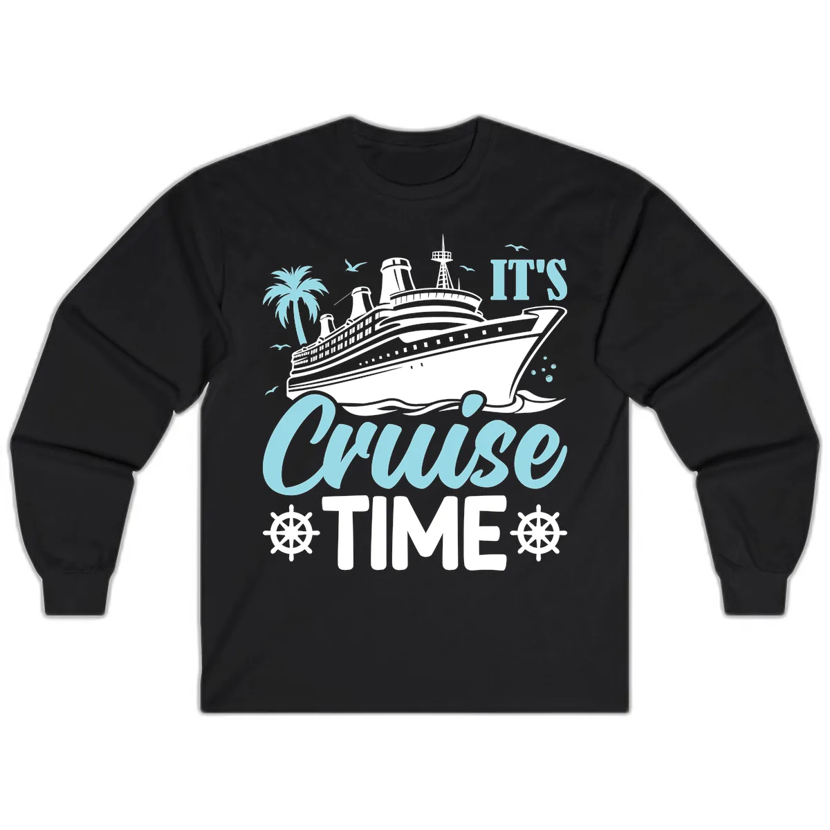 It's Cruise Time Graphic Long Sleeve in Black