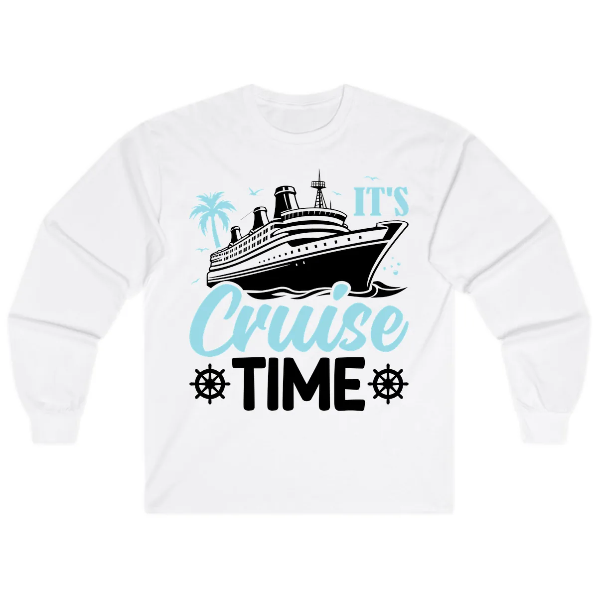 It's Cruise Time Graphic Long Sleeve in White