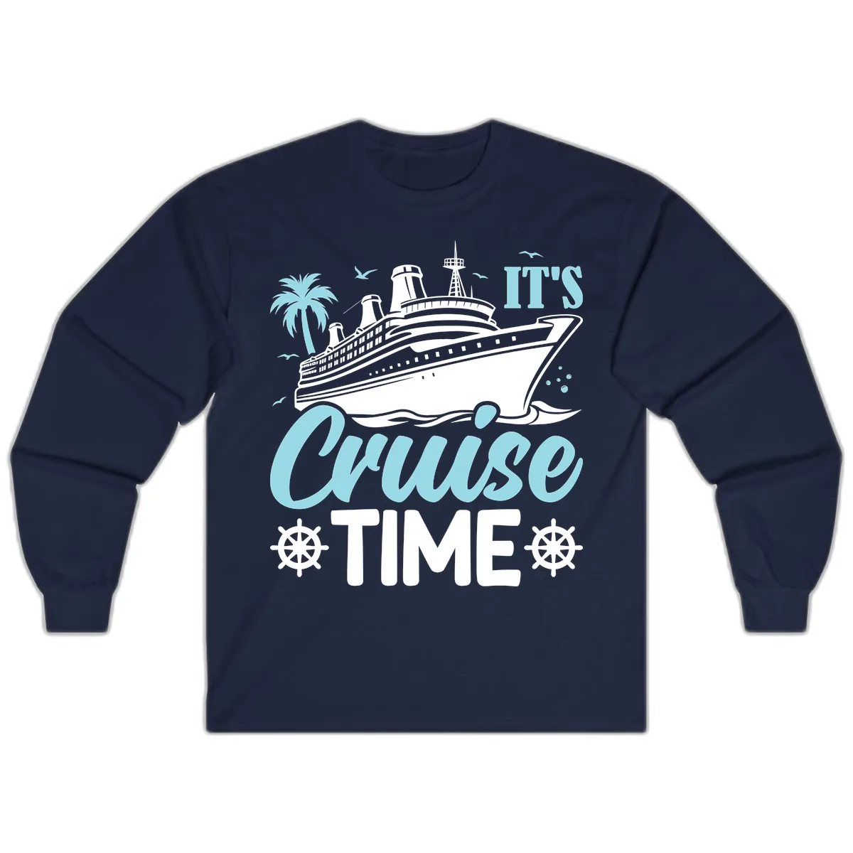 It's Cruise Time Graphic Long Sleeve in Navy
