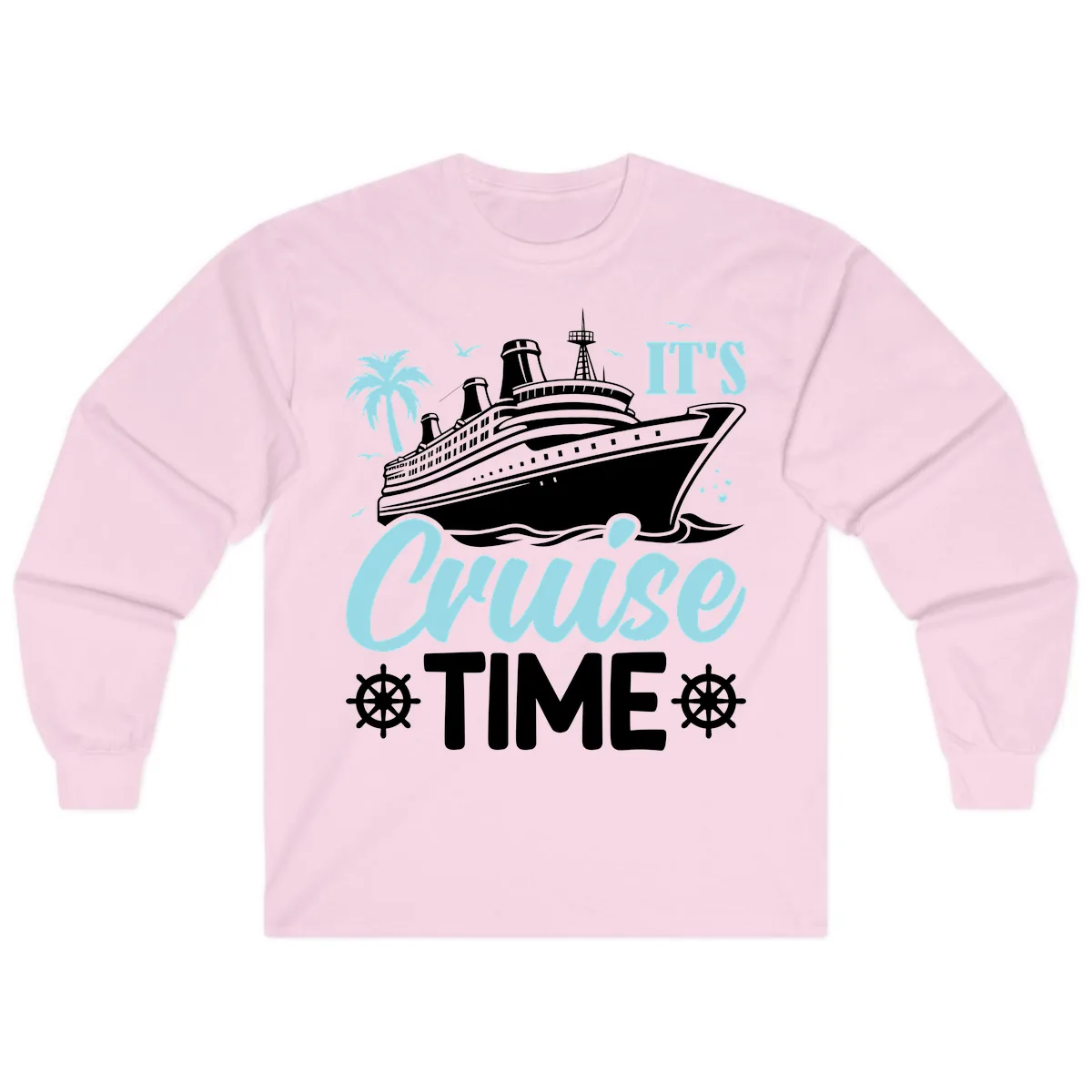 It's Cruise Time Graphic Long Sleeve in Light Pink