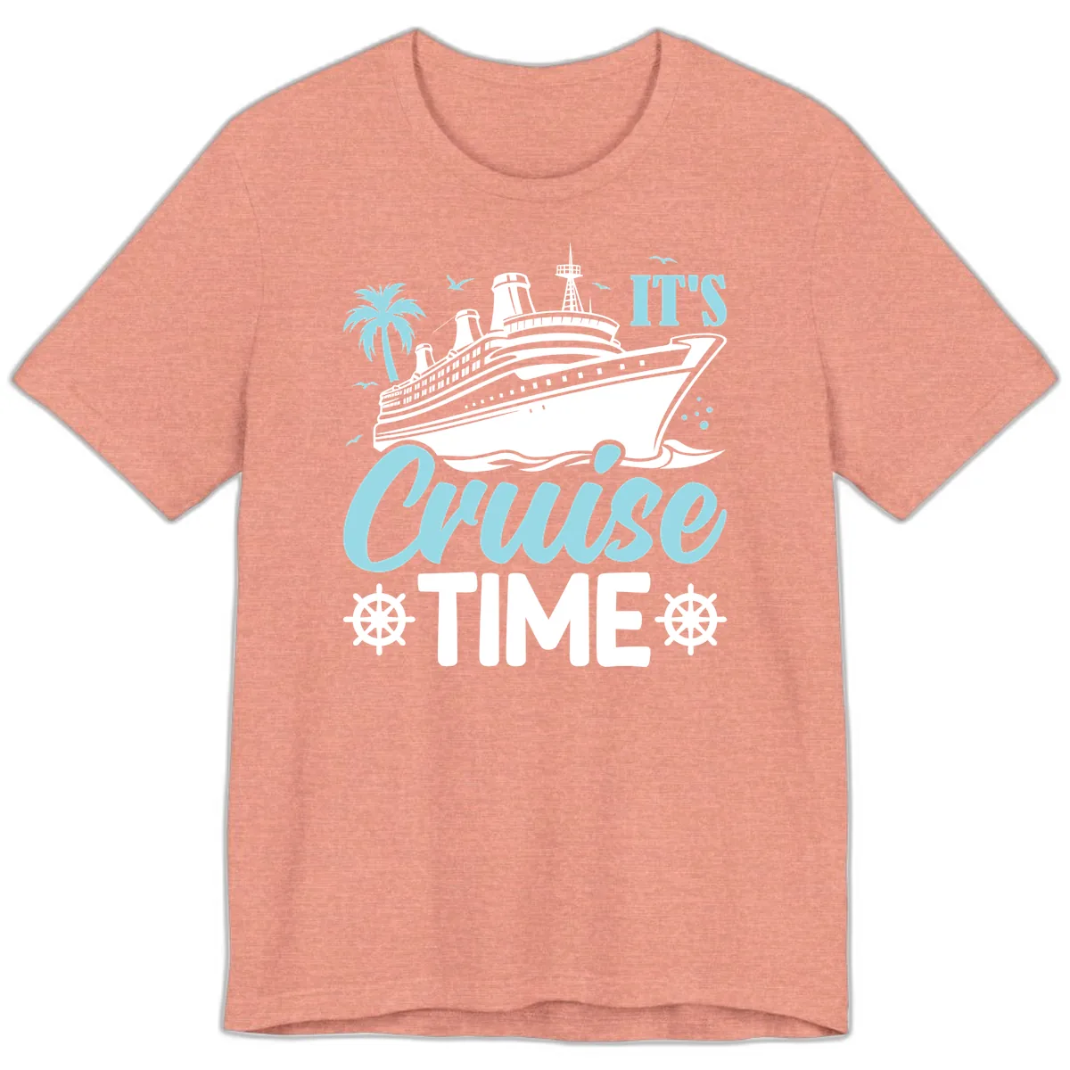 It's Cruise Time Graphic Premium T-Shirt in Heather Sunset