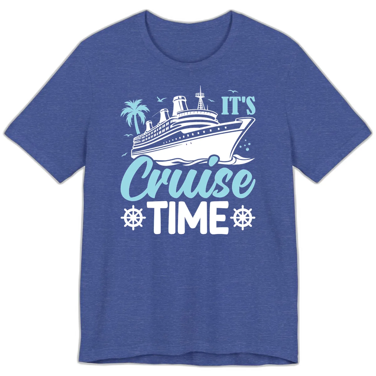 It's Cruise Time Graphic Premium T-Shirt in Heather True Royal
