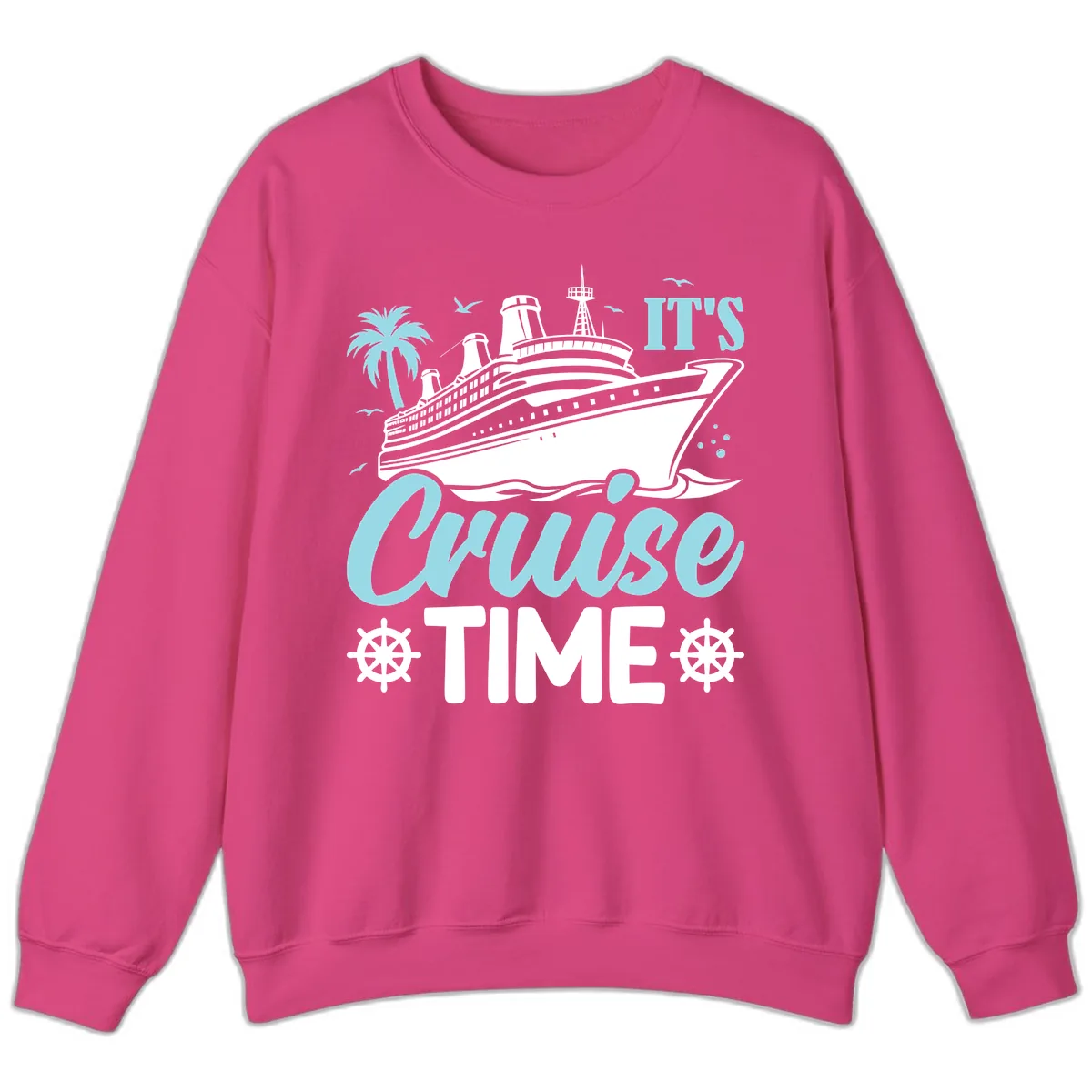 It's Cruise Time Graphic Sweatshirt in Heliconia