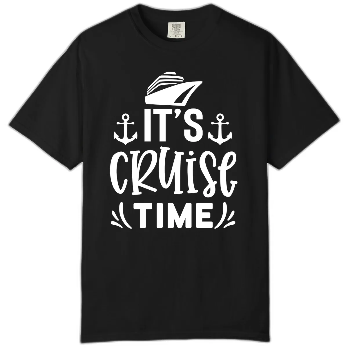 It's Cruise Time Typography Comfort Color in Black
