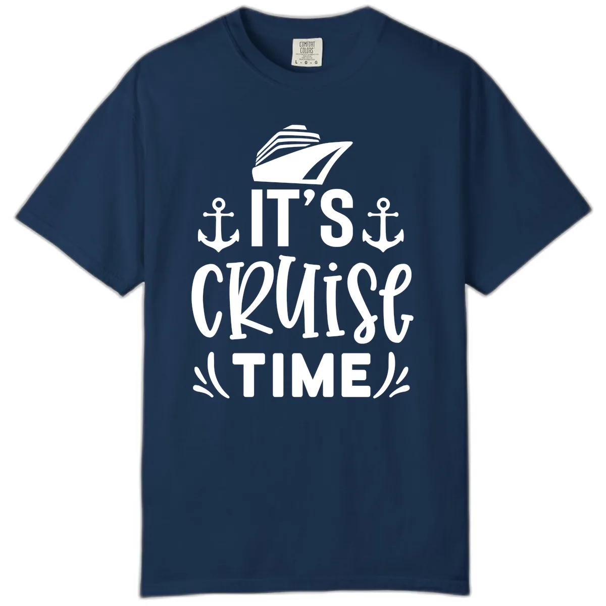 It's Cruise Time Typography Comfort Color in Navy