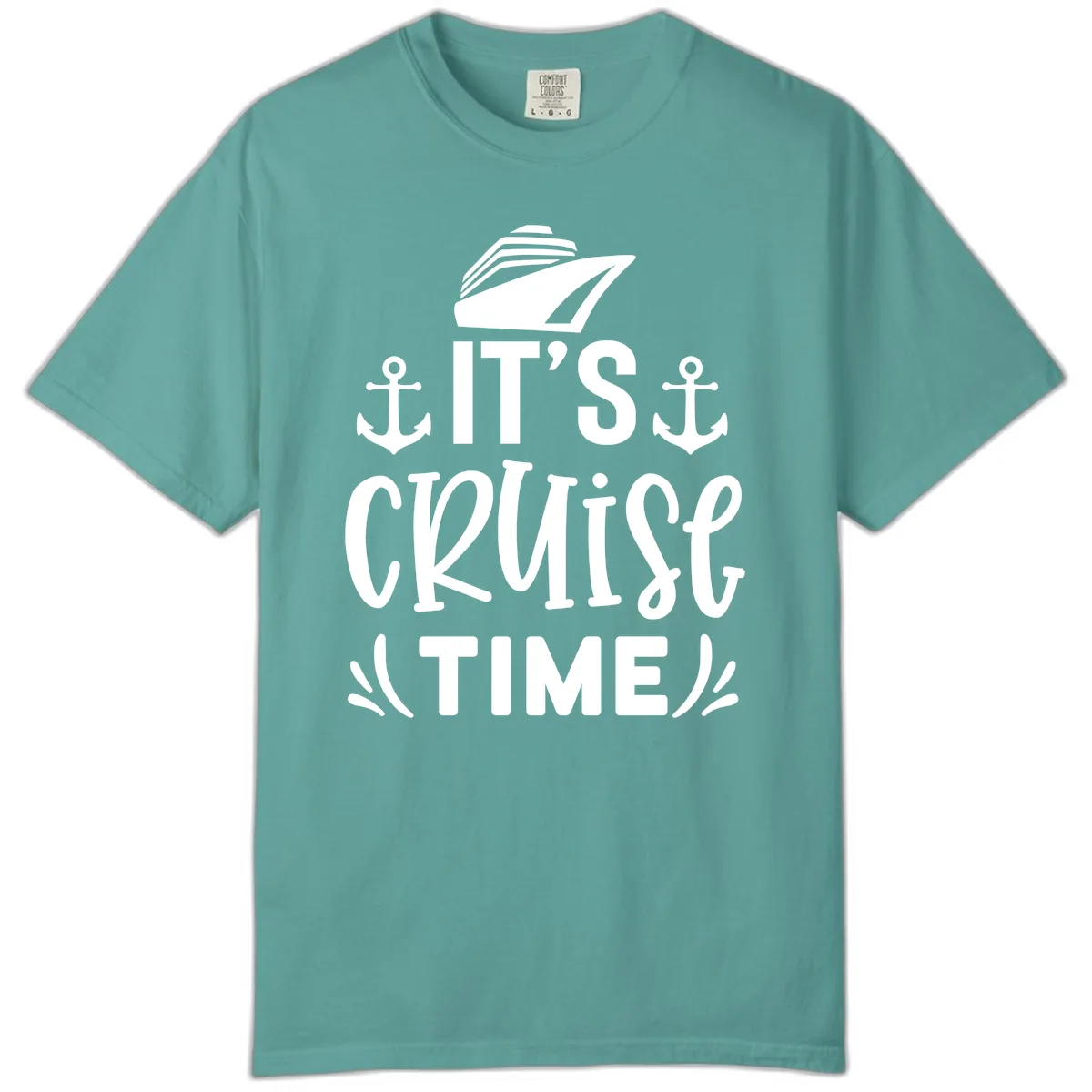 It's Cruise Time Typography Comfort Color in Seafoam