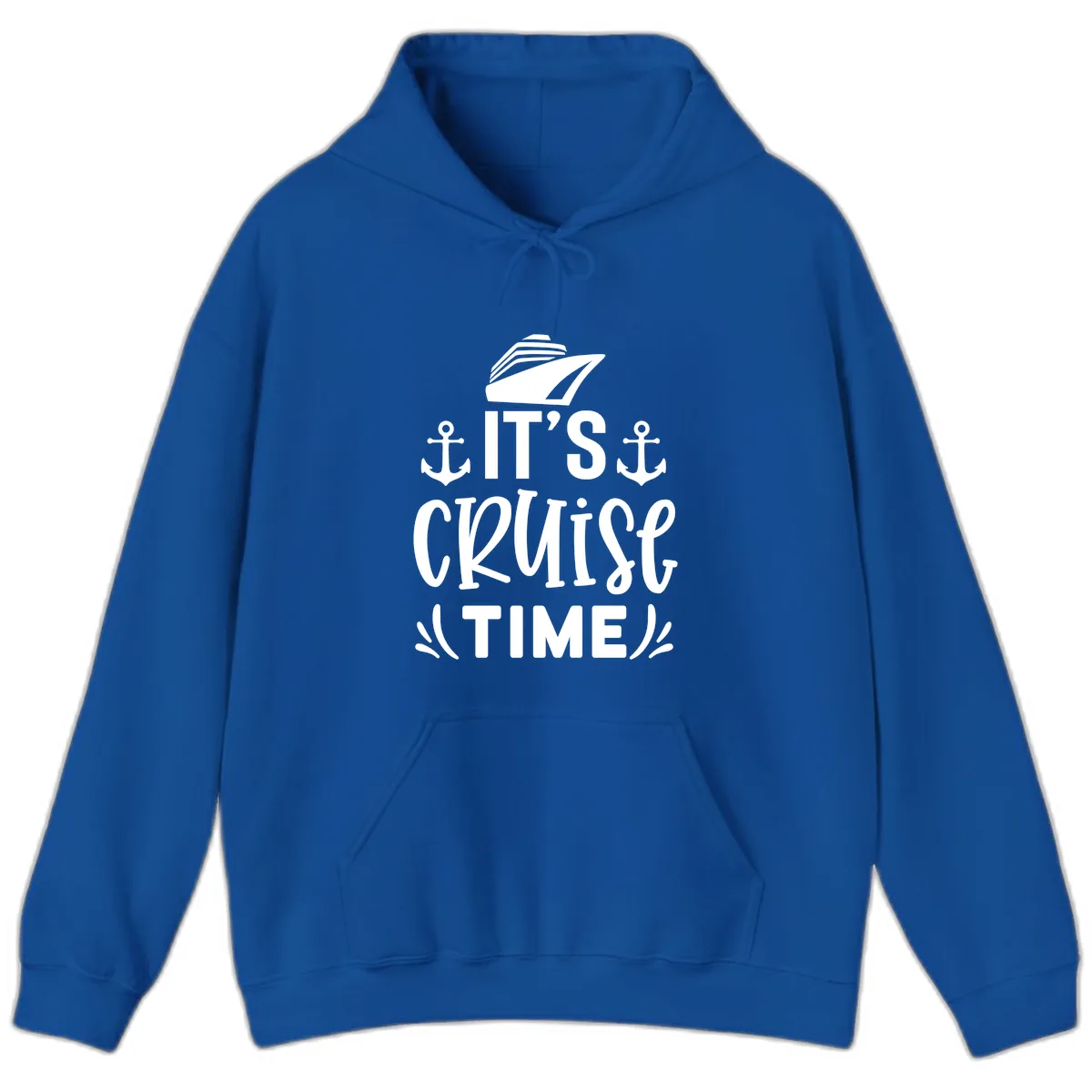 It's Cruise Time Typography Hoodie in Royal