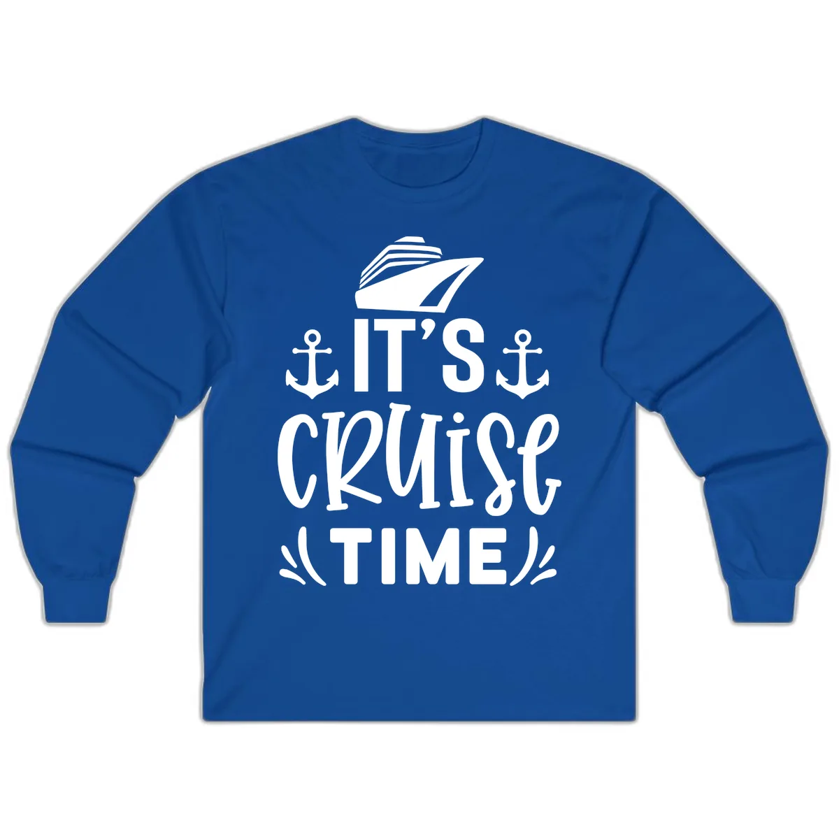 It's Cruise Time Typography Long Sleeve in Royal
