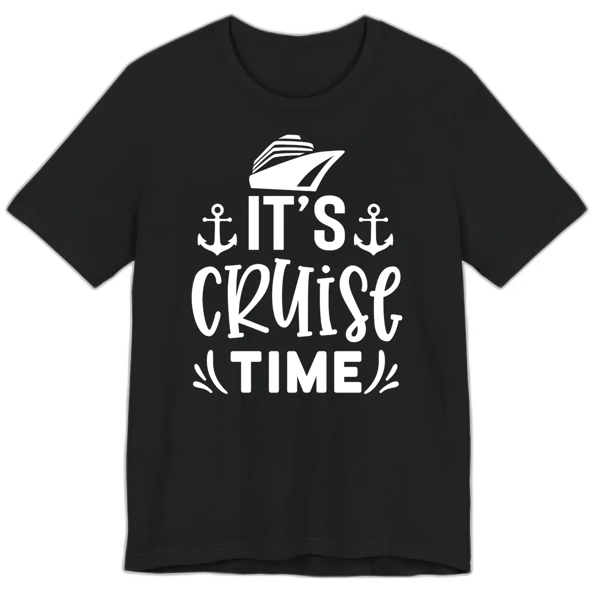 It's Cruise Time Typography Premium T-Shirt in Black