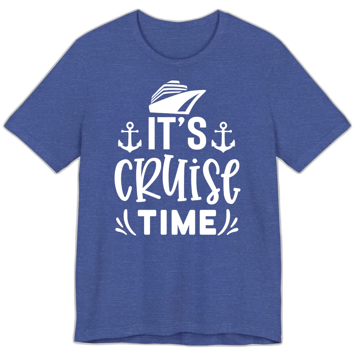 It's Cruise Time Typography Premium T-Shirt in Heather True Royal