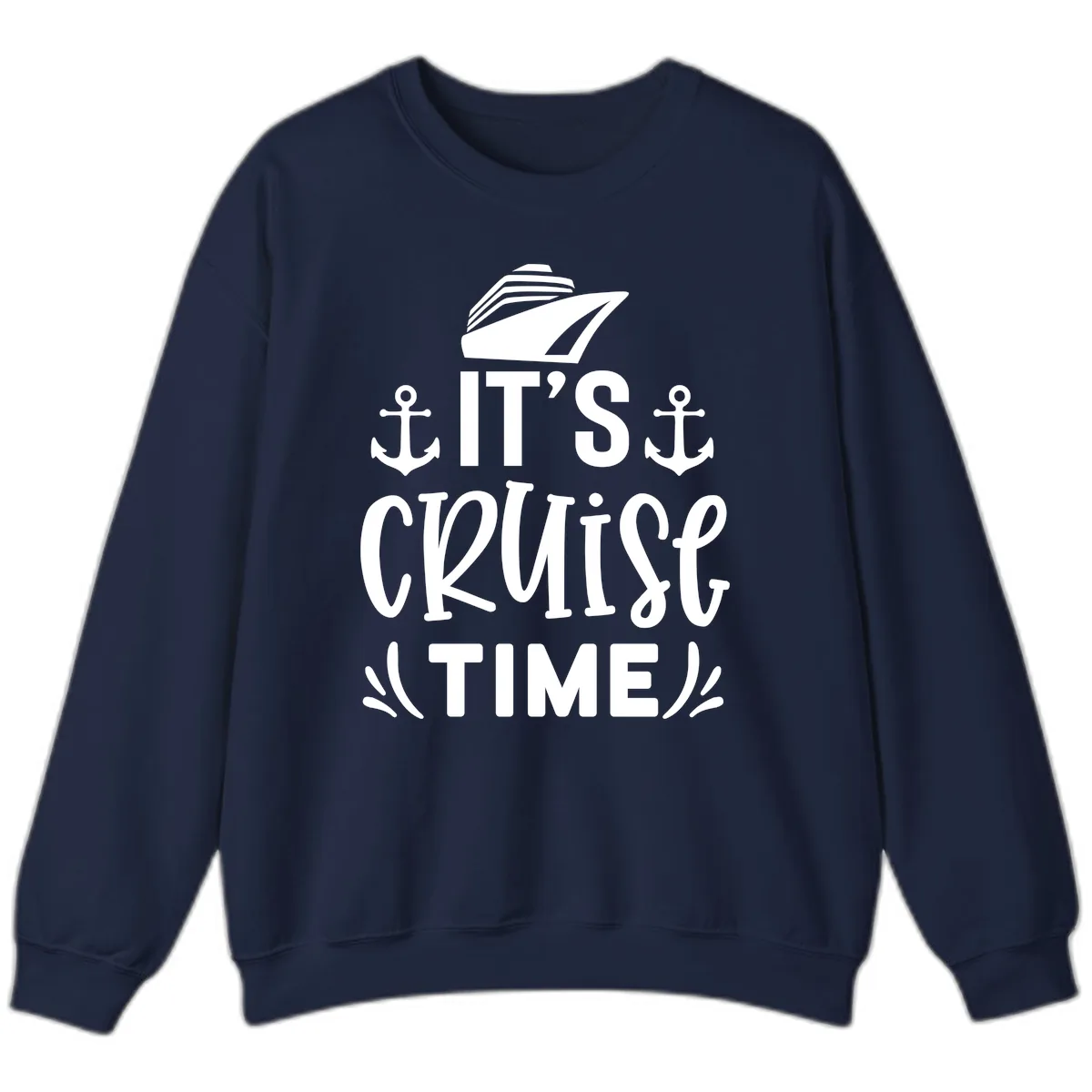 It's Cruise Time Typography Sweatshirt in Navy