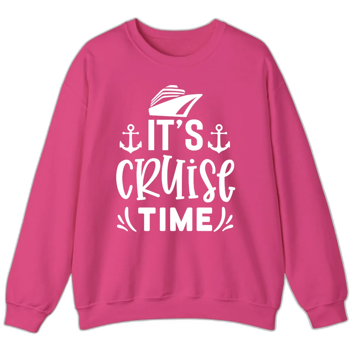 It's Cruise Time Typography Sweatshirt in Heliconia