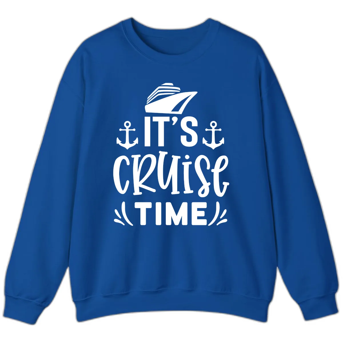 It's Cruise Time Typography Sweatshirt in Royal