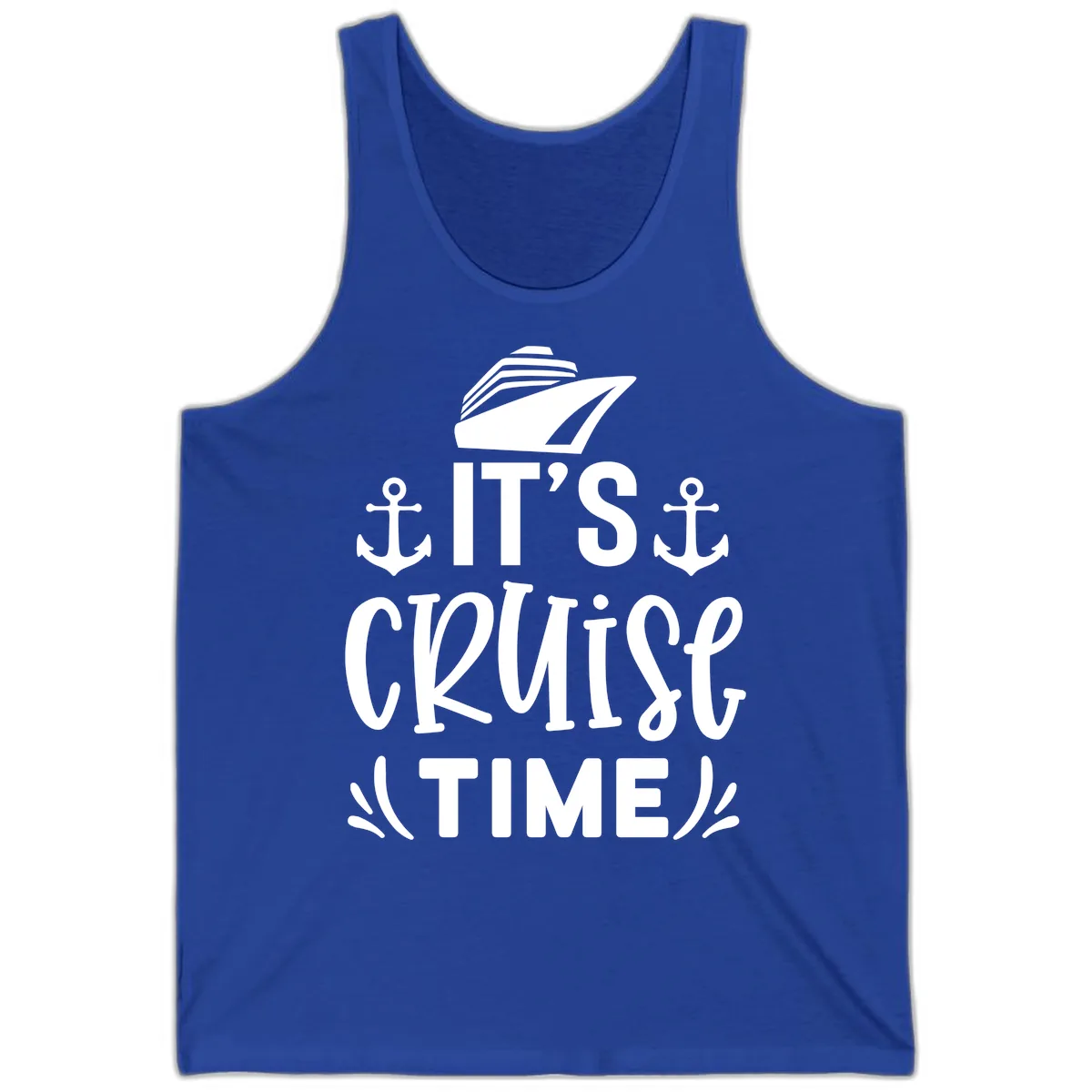 It's Cruise Time Typography Tank in True Royal