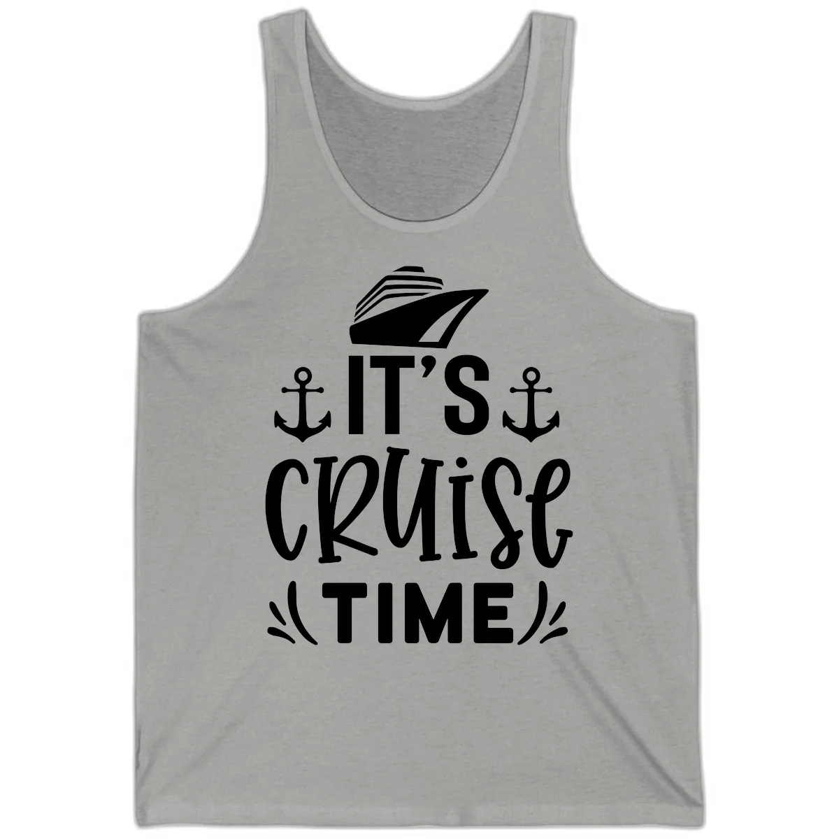 It's Cruise Time Typography Tank in Athletic Heather