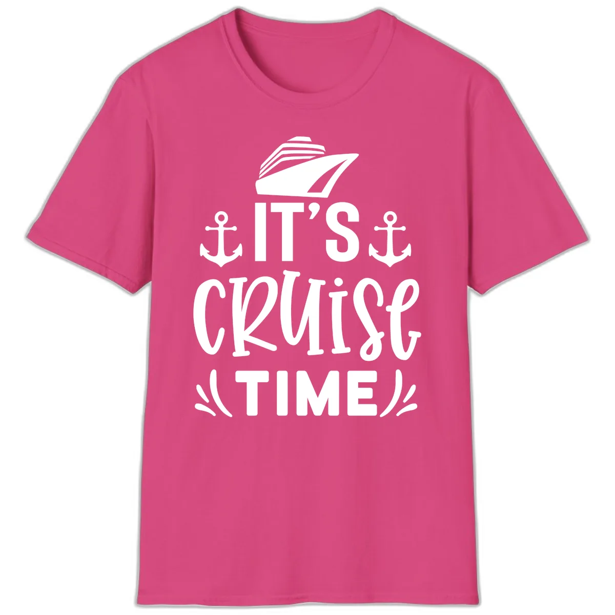 It's Cruise Time Typography T-Shirt in Heliconia