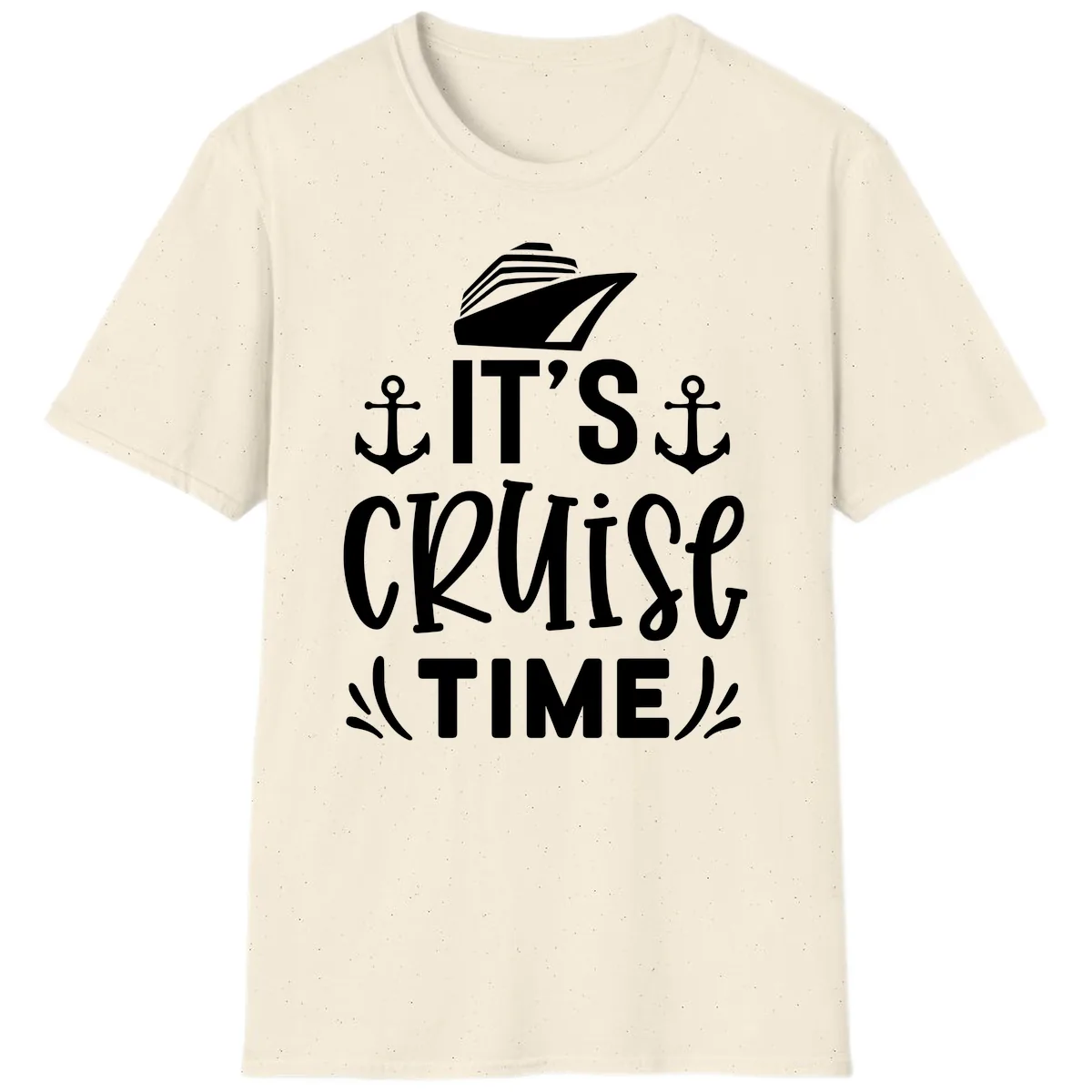 It's Cruise Time Typography T-Shirt in Natural