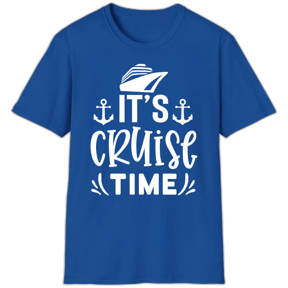 It's Cruise Time Typography T-Shirt in Royal