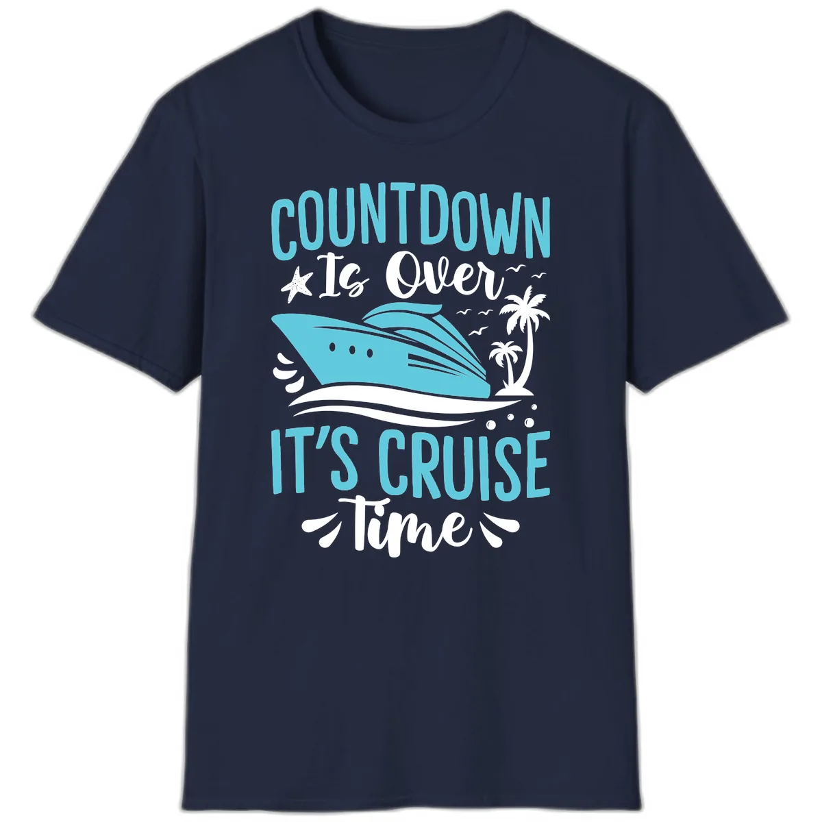 Countdown Is Over Cruise Time T-Shirt in Navy