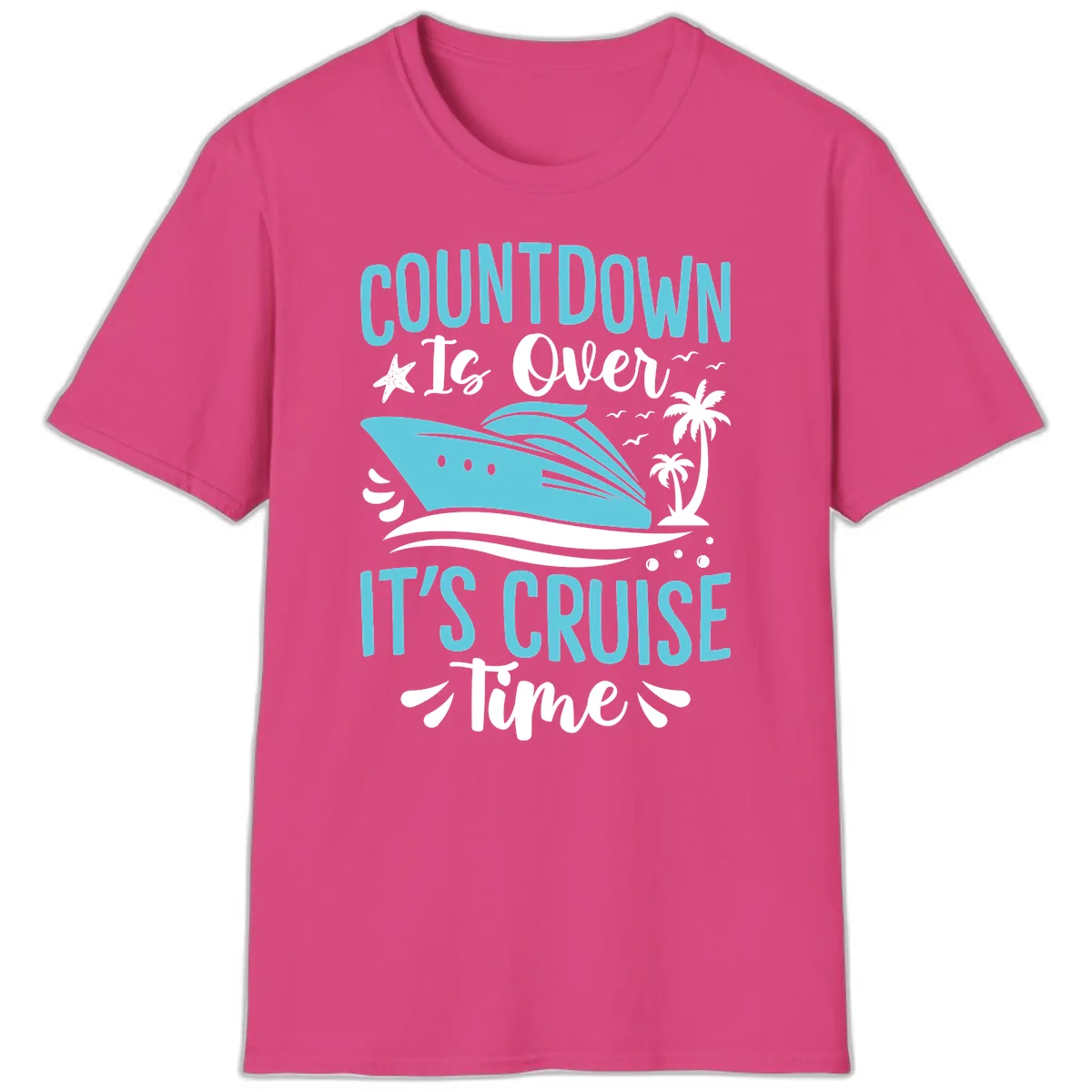 Countdown Is Over Cruise Time T-Shirt in Heliconia
