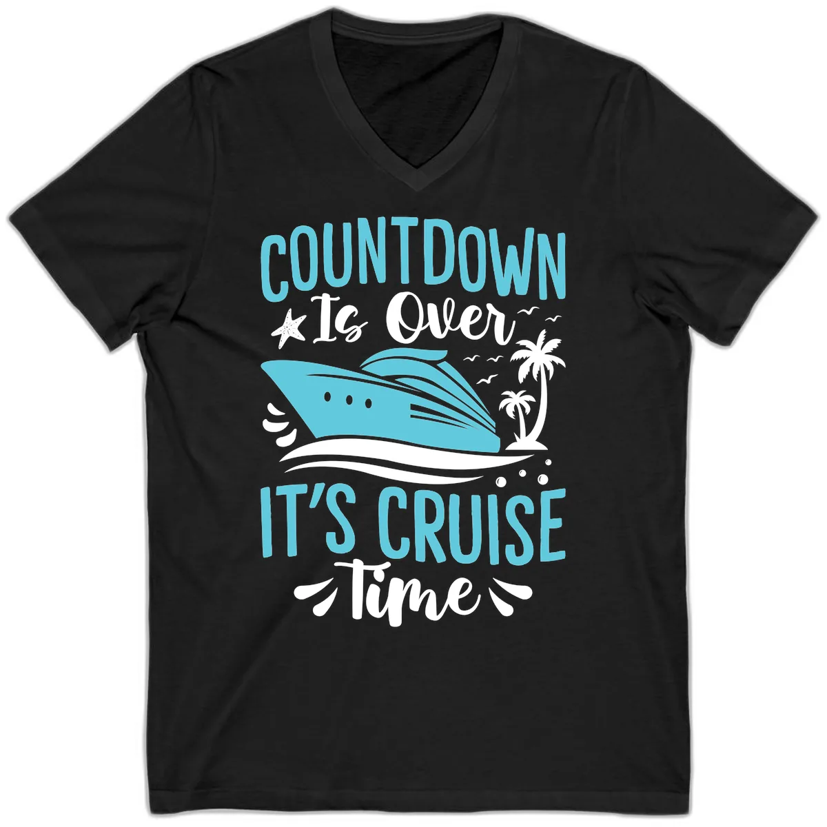 Countdown Is Over Cruise Time V-Neck in Black