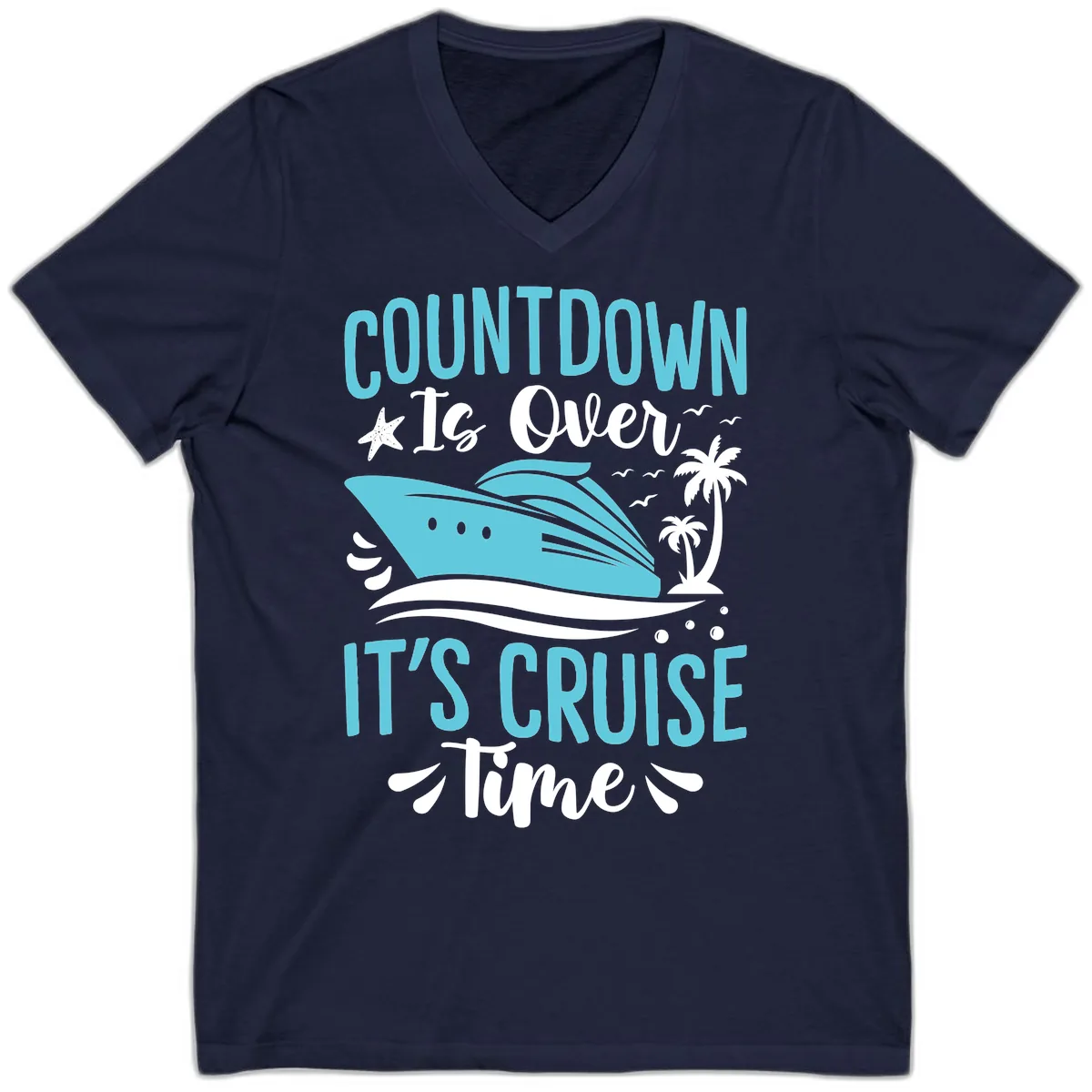 Countdown Is Over Cruise Time V-Neck in Navy