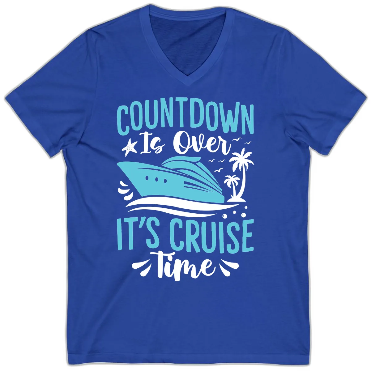 Countdown Is Over Cruise Time V-Neck in True Royal