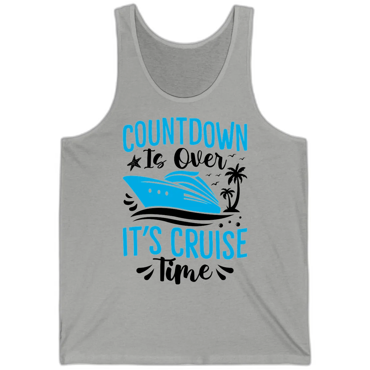Countdown Is Over It's Cruise Time Tank in Athletic Heather