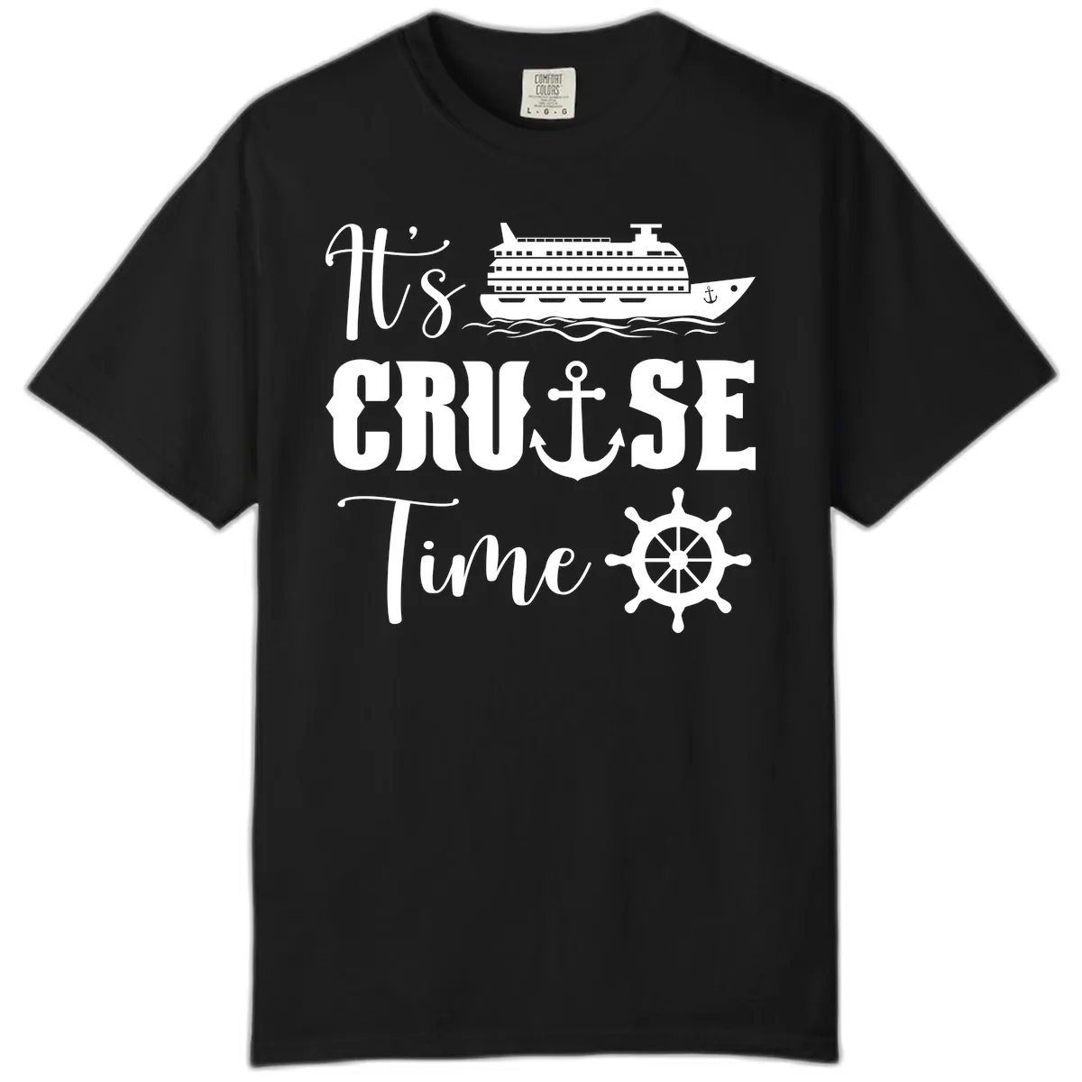 It's Cruise Time Graphic Comfort Color in Black