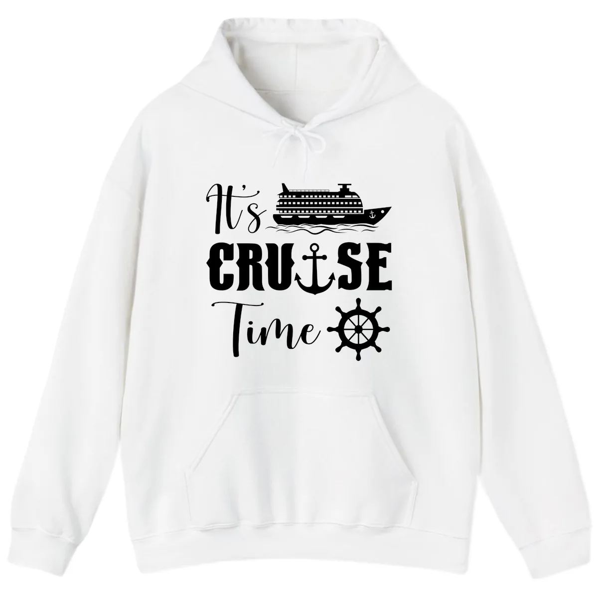 It's Cruise Time Graphic Hoodie in White