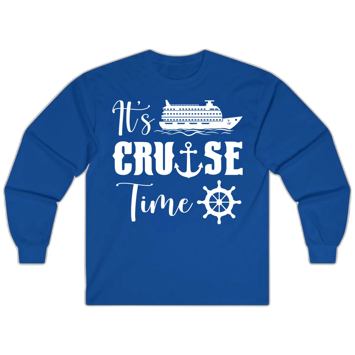 It's Cruise Time Graphic Long Sleeve in Royal
