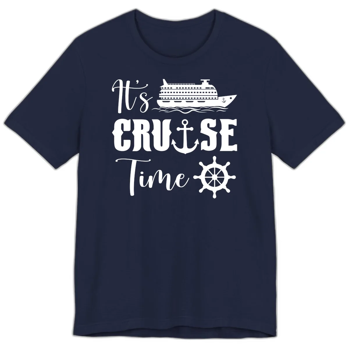 It's Cruise Time Graphic Premium T-Shirt in Navy