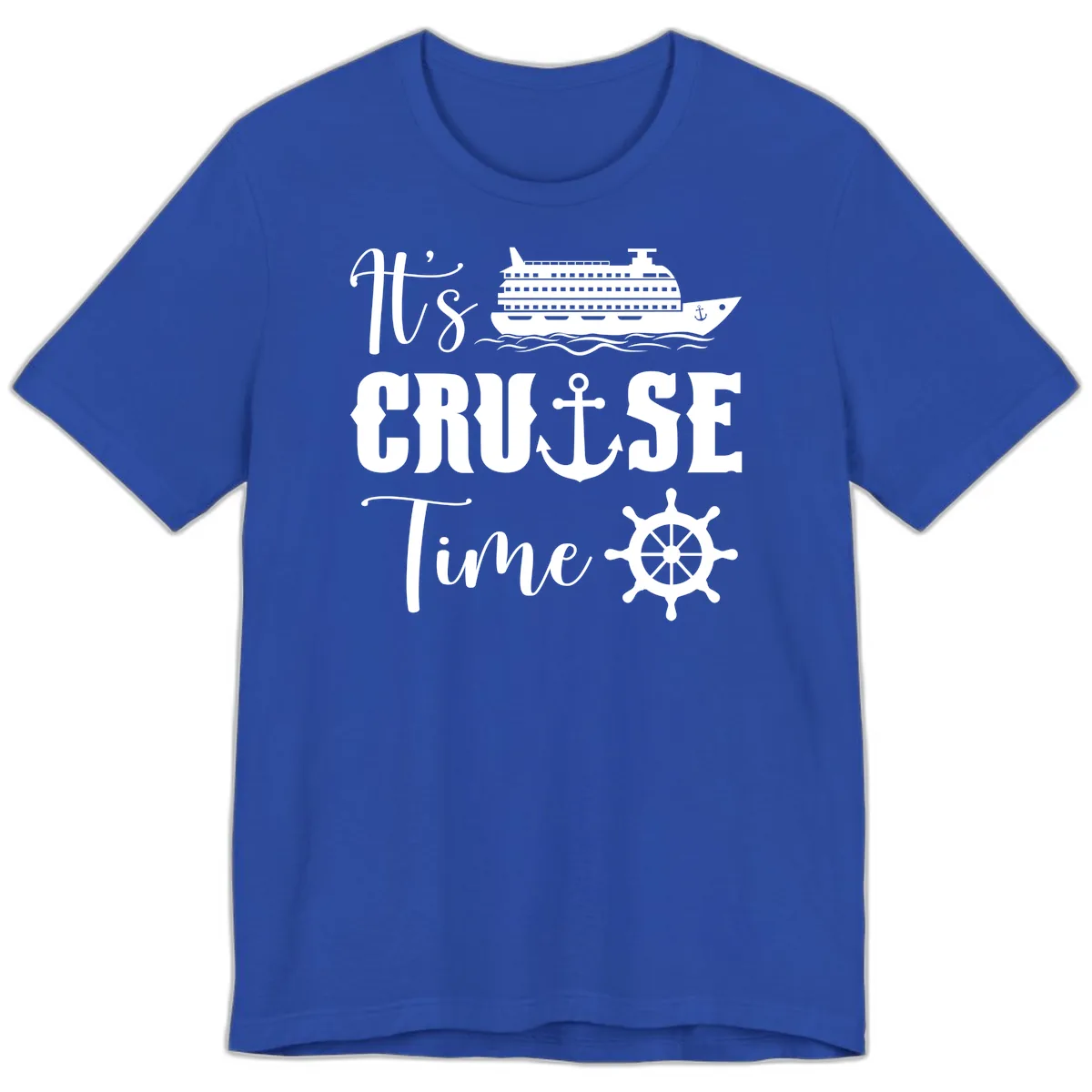 It's Cruise Time Graphic Premium T-Shirt in True Royal