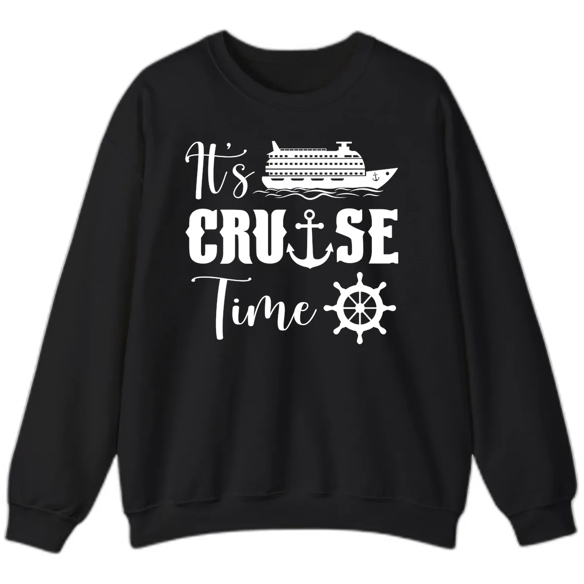 It's Cruise Time Graphic Sweatshirt in Black