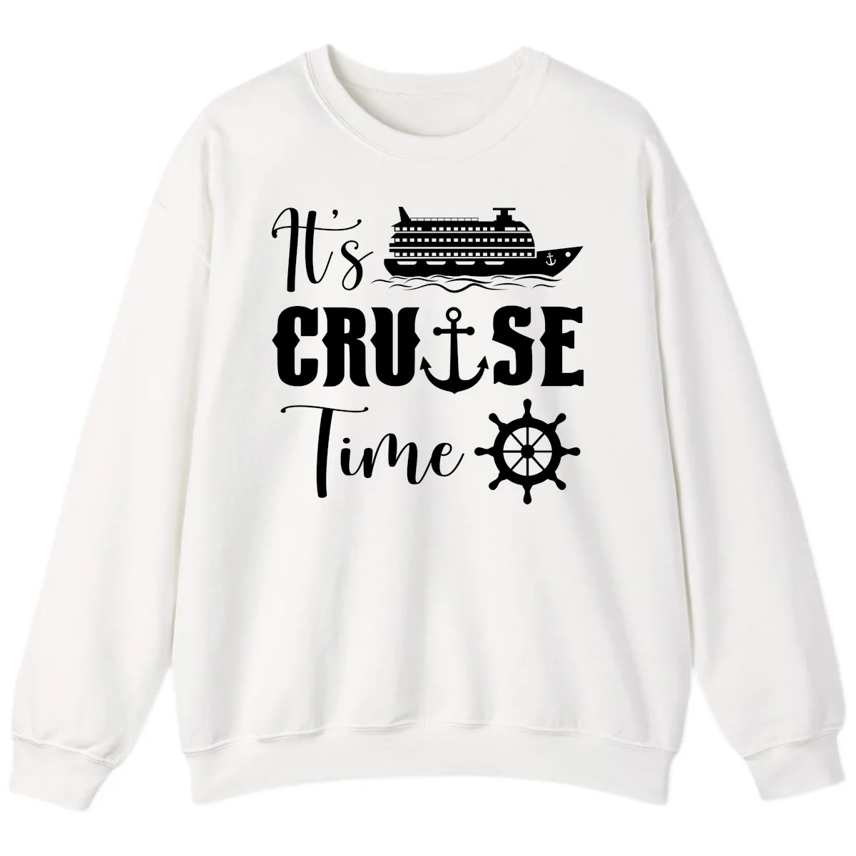 It's Cruise Time Graphic Sweatshirt in White
