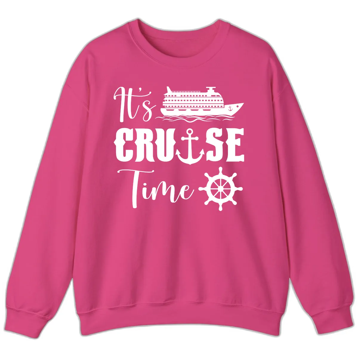 It's Cruise Time Graphic Sweatshirt in Heliconia