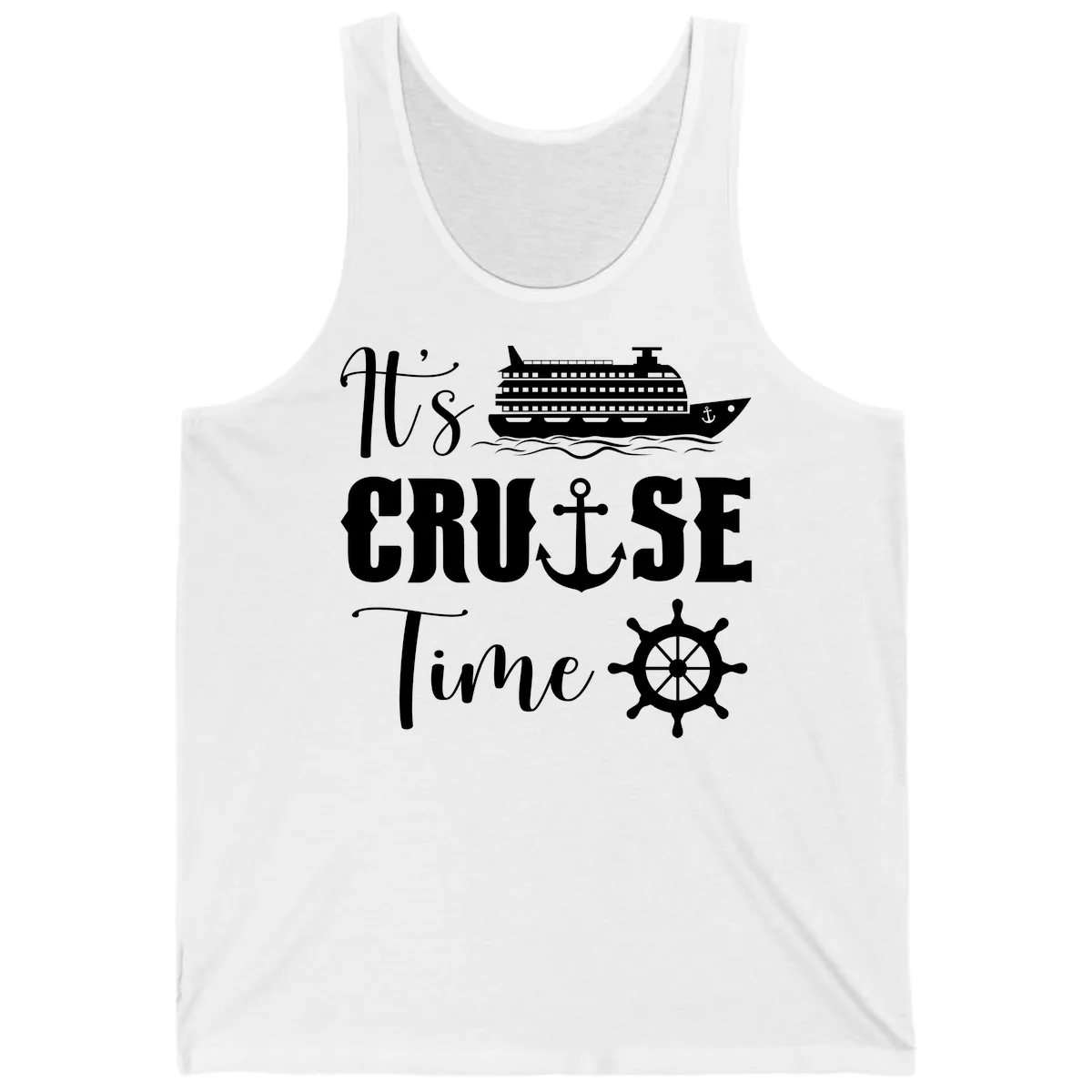 It's Cruise Time Graphic Tank in White